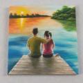 Romance for Two [40x40 canvas, acrylic] - Acrylic painting - drawing
