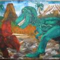 dinozauriukai - Oil painting - drawing