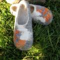 Felt tapkutes " Orange " - Shoes & slippers - felting