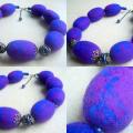 Violet / Blue necklace - Necklaces - felting