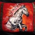 Pillow " Fire horse " - Blankets & pillows - felting