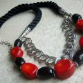 Necklaces with coral - Necklace - beadwork