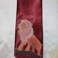 Silk tie - Leo - Drawing on clothes - drawing