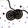 Crocheted earrings " Black sun " - Earrings - needlework