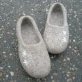 natural colored wool - Shoes & slippers - felting