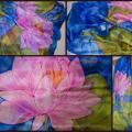 Venda lilies, silk scarf - Serigraphy - drawing