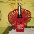 A bottle of champagne decoration - Lace - needlework