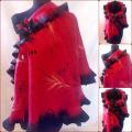 Black and red party felting processes - Wraps & cloaks - felting