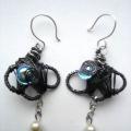 Winter clouds - Earrings - beadwork