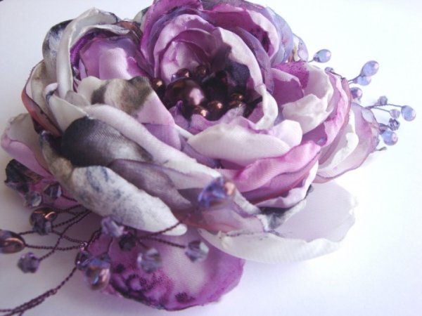 Violet flower - brooch 2