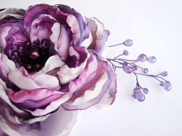 Violet flower - brooch 3