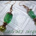 green copper - Earrings - beadwork