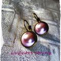 Lilac pearl - Earrings - beadwork