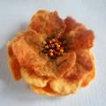 Flower " Orange Day " - Flowers - felting