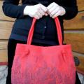 Manual " red waves " - Handbags & wallets - felting