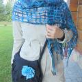 Handbag, party, flower " blue-black " - Kits - felting