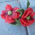 Rubber bands " Poppies " - Hair accessories - felting