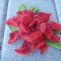 Flower " with red leaves " - Flowers - felting