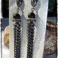 Black Azure - Earrings - beadwork