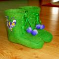 Green Boots - Shoes & slippers - felting