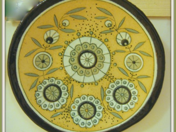 ethno - lėkštė- moss - Ceramics
