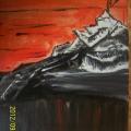 mountain - Oil painting - drawing