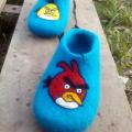 Angry birds - Shoes & slippers - felting