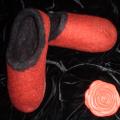 burgundy black - Shoes & slippers - felting