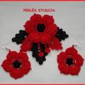 Crocheted brooch and earrings - Brooches - needlework