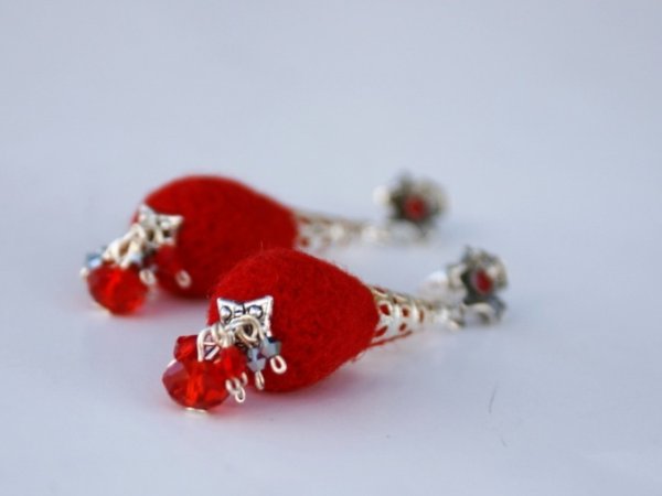Earrings " Red Drops " 2