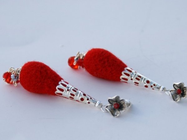 Earrings " Red Drops " 3