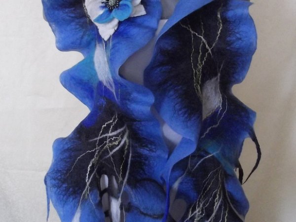 blue long scarf - Scarves & shawls