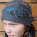 Cap " Grey with ringlets " - Hats - felting