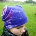 Cap " Purple Teddy " - Hats - felting