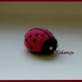 Pink ladybird - Brooches - felting