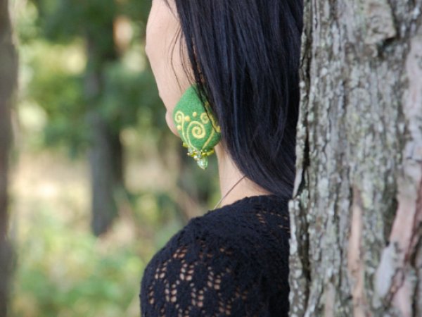 Žali ornamentai - Auskarai