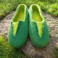 Green-yellow - Shoes & slippers - felting