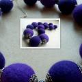 Purple Beads is a merino wool - Necklaces - felting