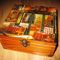 Old box for tea - Decoupage - making