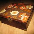 Box Brown flowers - Decoupage - making