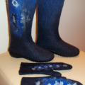 Blue shoes - Shoes & slippers - felting