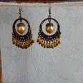 Yellowish earrings - Earrings - beadwork