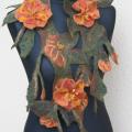 Draping neck " fall flowers " - Necklaces - felting