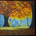 " autumnal sun " - Acrylic painting - drawing