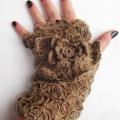 Linen crocheted wristlets - Wristlets - needlework