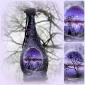 Violet evening - Decorated bottles - making