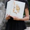 Pastel wedding photo album - For interior - felting