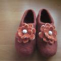 burgundy color tapukai - Shoes & slippers - felting