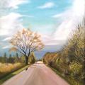 " road " - Oil painting - drawing