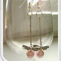 Pink earrings - Earrings - beadwork